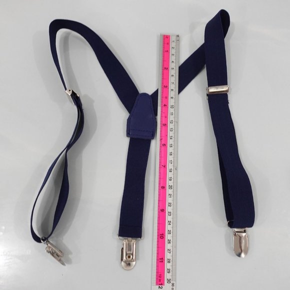Suspender Boy Blue Navy Clip On Y Back Adjustable Strap Stretch Formal Dress‎ - Picture 6 of 7